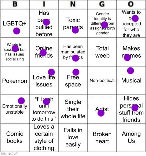 TheSuitedGayWeeb's Bingo | image tagged in jer-sama's bingo | made w/ Imgflip meme maker