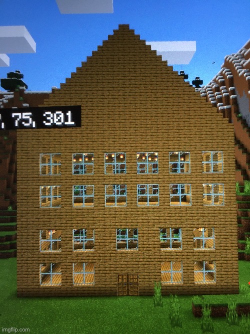 Outside of my unfinished Minecraft house | made w/ Imgflip meme maker