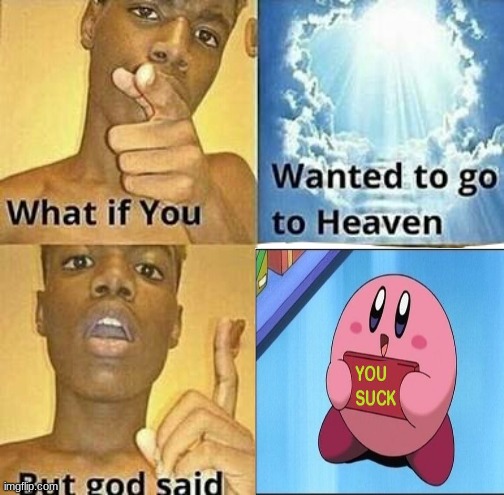 *dies laughing* | image tagged in what if you wanted to go to heaven | made w/ Imgflip meme maker