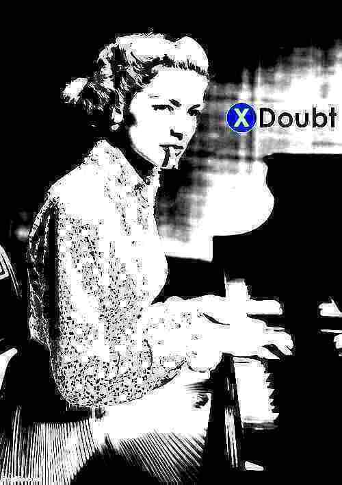 X doubt Lauren Bacall piano deep-fried 3 Blank Meme Template