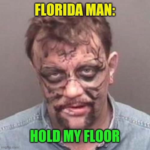 florida man | FLORIDA MAN: HOLD MY FLOOR | image tagged in florida man | made w/ Imgflip meme maker