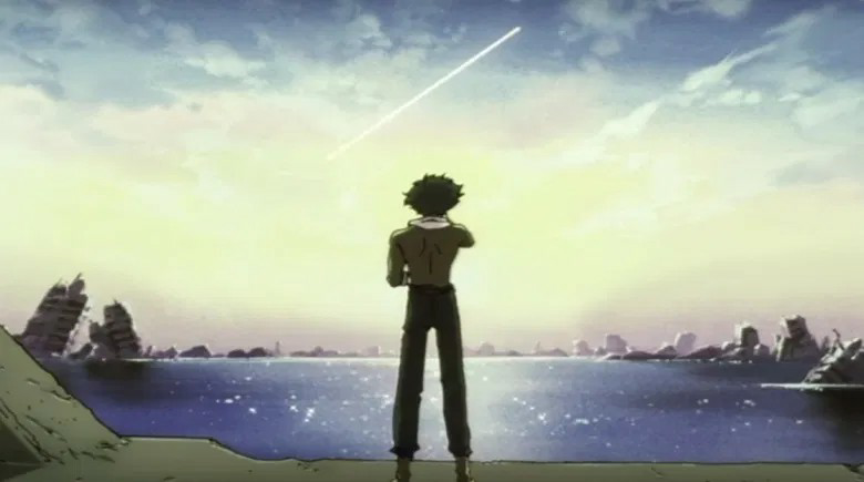 High Quality Cowboy Bebop Spike Spiegel looking into the horizon Blank Meme Template