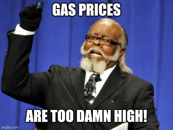 Gad Prices | GAS PRICES; ARE TOO DAMN HIGH! | image tagged in memes,too damn high,gas prices,thanks biden | made w/ Imgflip meme maker