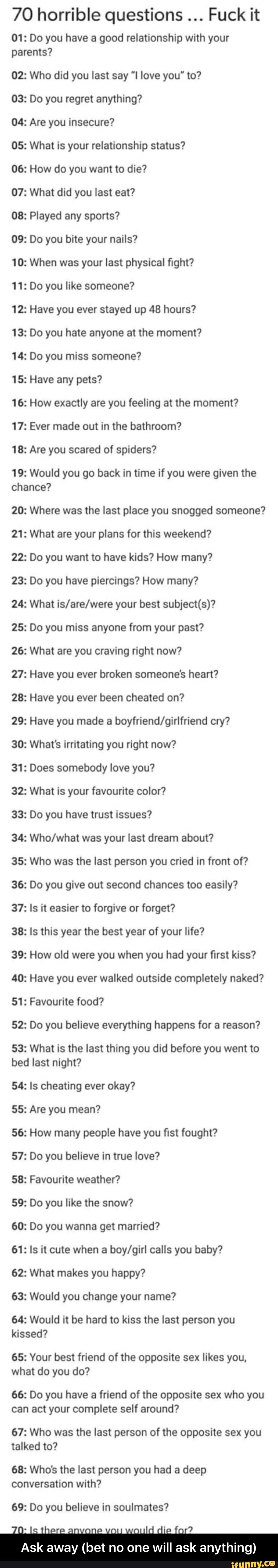 High Quality 70 questions Blank Meme Template