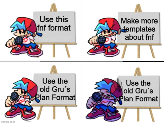 the bf's plan | Make more templates about fnf; Use this fnf format; Use the old Gru´s Plan Format; Use the old Gru´s Plan Format | image tagged in the bf's plan,fnf,friday night funkin | made w/ Imgflip meme maker