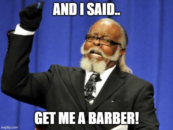Too Damn High Meme | AND I SAID.. GET ME A BARBER! | image tagged in memes,too damn high,barber,ball sack beard | made w/ Imgflip meme maker