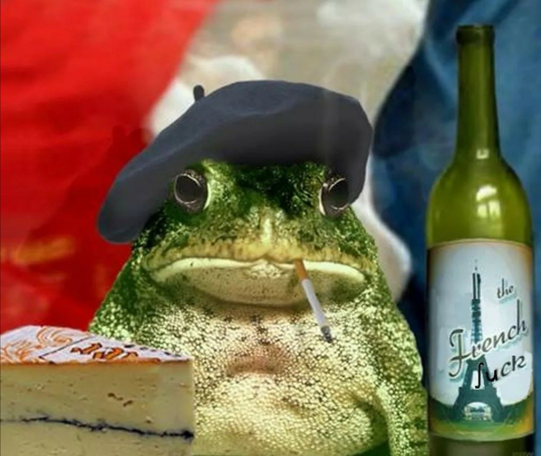 frog french pepe cigarette smoking wine Blank Meme Template