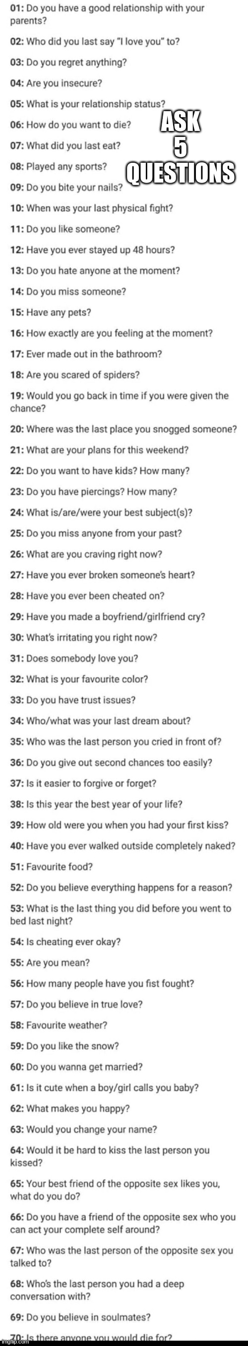 EEEEEEEEE | ASK 5 QUESTIONS | made w/ Imgflip meme maker