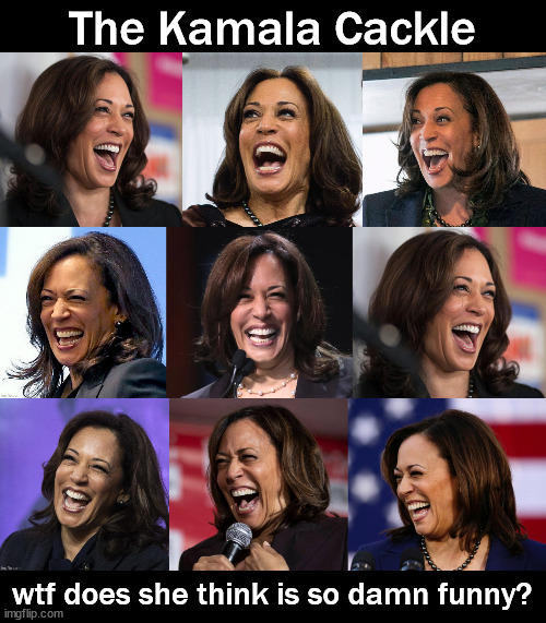 The Kamala Cackle | The Kamala Cackle; wtf does she think is so damn funny? | image tagged in politics | made w/ Imgflip meme maker