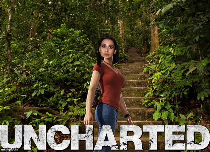 Uncharted (2022) Chloe Frazer | image tagged in sony,playstation | made w/ Imgflip meme maker