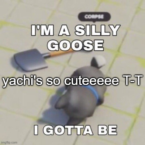silly goose | yachi's so cuteeeee T-T | image tagged in silly goose | made w/ Imgflip meme maker