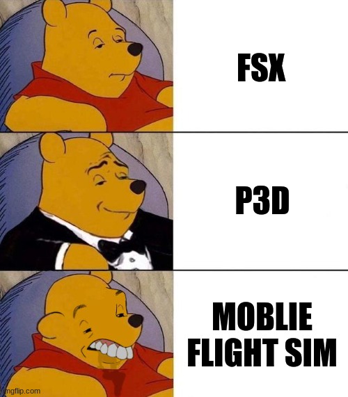 flight sim rating | FSX; P3D; MOBLIE FLIGHT SIM | image tagged in best better blurst | made w/ Imgflip meme maker