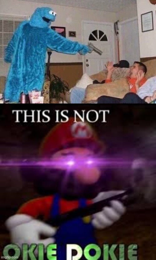 N O P E . | image tagged in cursed cookie monster,this is not okie dokie | made w/ Imgflip meme maker