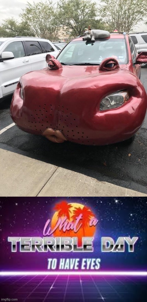 A hippo car? | image tagged in what a terrible day to have eyes,hippo,dank memes | made w/ Imgflip meme maker