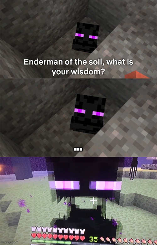 ... | ... | image tagged in enderman of the soil | made w/ Imgflip meme maker
