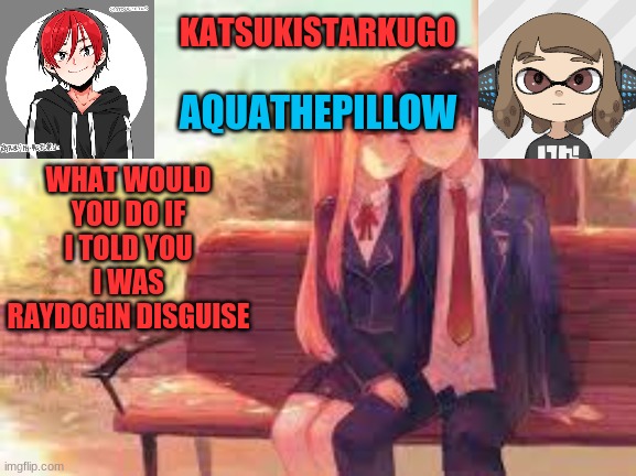 KatsukiStarkugoXAquathepillow | WHAT WOULD YOU DO IF I TOLD YOU I WAS RAYDOGIN DISGUISE | image tagged in katsukistarkugoxaquathepillow | made w/ Imgflip meme maker
