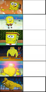 Baby Spongebob to Buff Anime Spongebob Blank Meme Template
