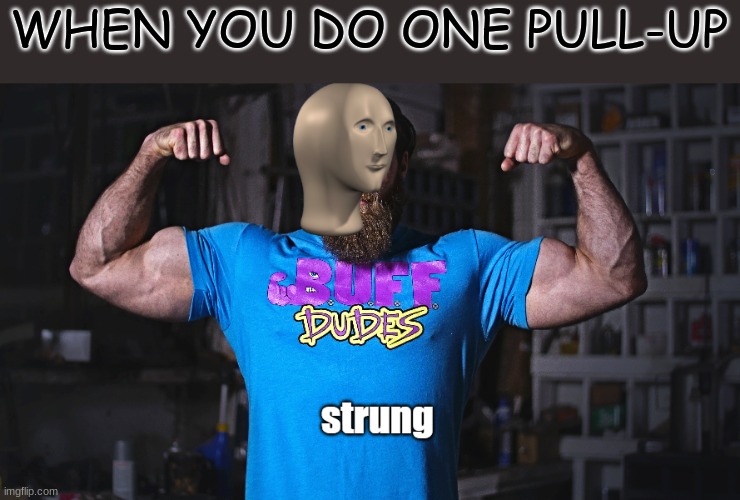 strung | WHEN YOU DO ONE PULL-UP | image tagged in strung | made w/ Imgflip meme maker