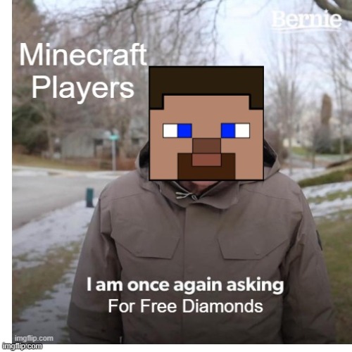 Minecraft players | image tagged in minecraft players,minecraft steve,free diamonds | made w/ Imgflip meme maker