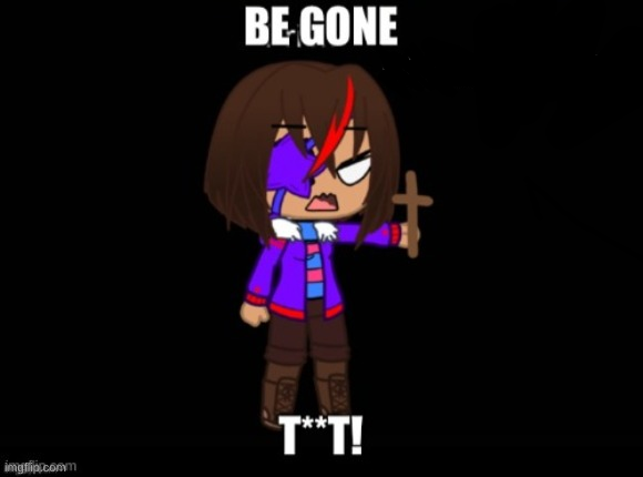 High Quality Undertale Frisk with crucifix Blank Meme Template
