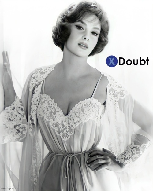 X doubt Gina Lollobrigida Blank Meme Template