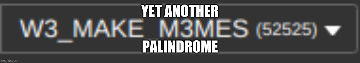 Palindrome once again ... sigh I've done this too many times it's lost all "fun" to me | YET ANOTHER; PALINDROME | image tagged in palindrome,points | made w/ Imgflip meme maker