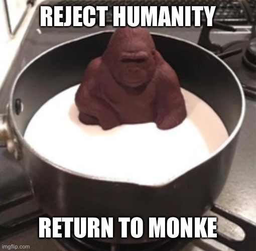 REJECT HUMANITY; RETURN TO MONKE | image tagged in lel | made w/ Imgflip meme maker