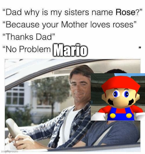 Why is my sister's name Rose | Mario | image tagged in why is my sister's name rose | made w/ Imgflip meme maker