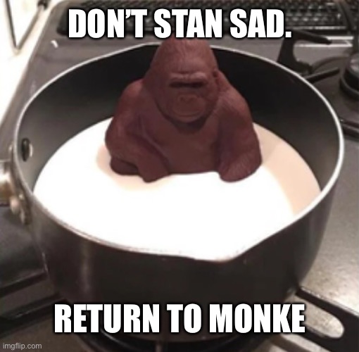 DON’T STAN SAD. RETURN TO MONKE | made w/ Imgflip meme maker