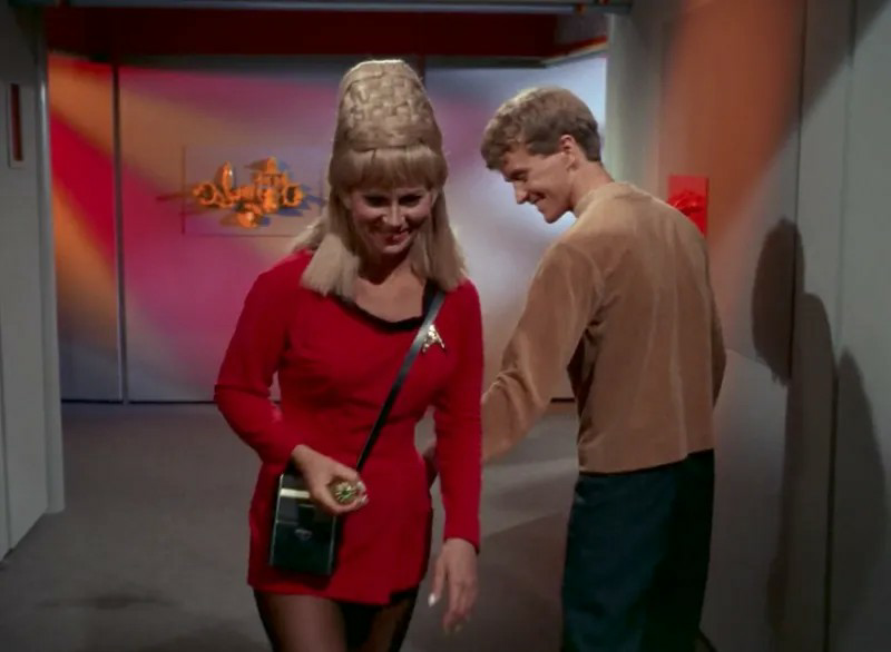 High Quality Star Trek OS Charlie X hits Yeoman Rand rear end Blank Meme Template