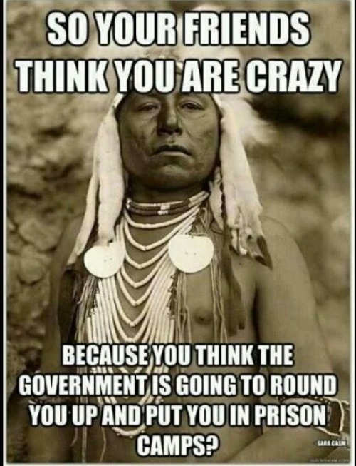Hahaha I'm sure this has been created by many but link where I found is in comments | image tagged in memes,native american,fema,prison,concentration camp,funny | made w/ Imgflip meme maker