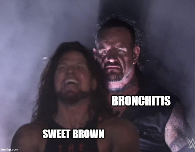 undertaker | BRONCHITIS; SWEET BROWN | image tagged in undertaker,sweet brown | made w/ Imgflip meme maker