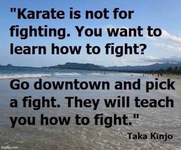 Karate is 2 teach you discipline and strategy. | made w/ Imgflip meme maker