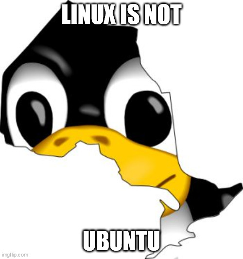 linux is not ubuntu | LINUX IS NOT; UBUNTU | image tagged in ubuntu linux | made w/ Imgflip meme maker