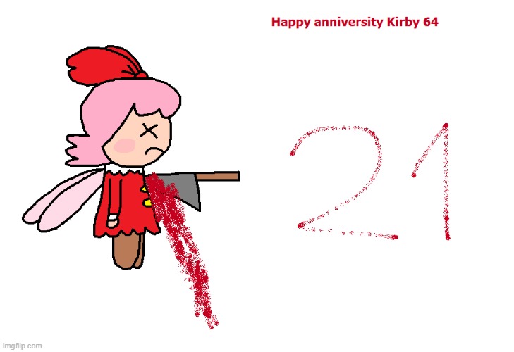 Ribbon's Death Celebration | image tagged in ribbon,kirby,gore,blood,funny,cute | made w/ Imgflip meme maker