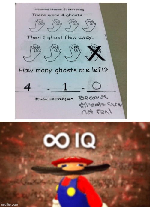 give this kid an A+ | image tagged in infinite iq mario,memes,big brain | made w/ Imgflip meme maker
