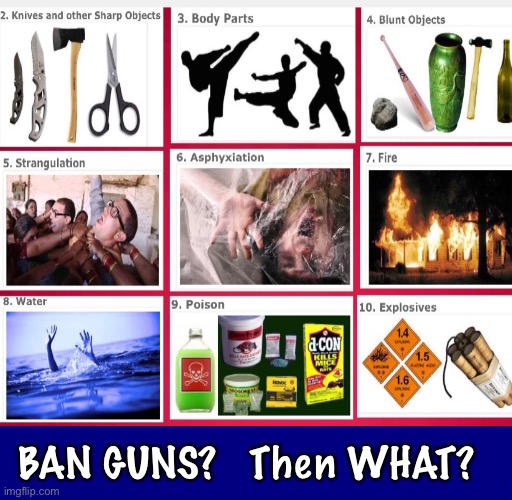 Killers Gonna Kill      ~neverwoke~ | BAN GUNS?   Then WHAT? | image tagged in gun control,2nd amendment,dummycrats,murder,weapons,useless regulations | made w/ Imgflip meme maker