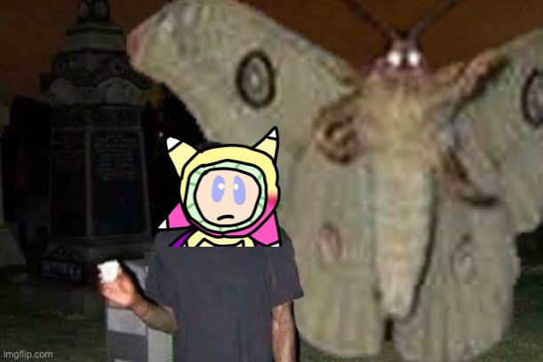 I now have a headcanon that Novalis is usually surrounded by moths | image tagged in the m th god and human | made w/ Imgflip meme maker