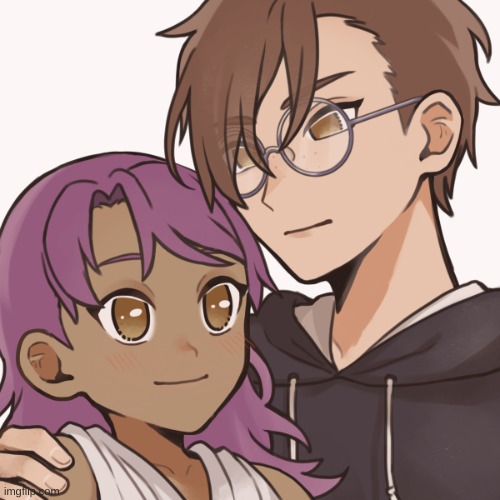 I made me and my sister in Picrew (Yes she has purple hair... I hate the hair dye) She's Lesbian. | made w/ Imgflip meme maker