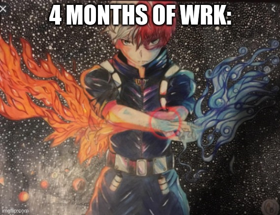 Todorki_Shoto 4 month drawing | 4 MONTHS OF WRK: | made w/ Imgflip meme maker