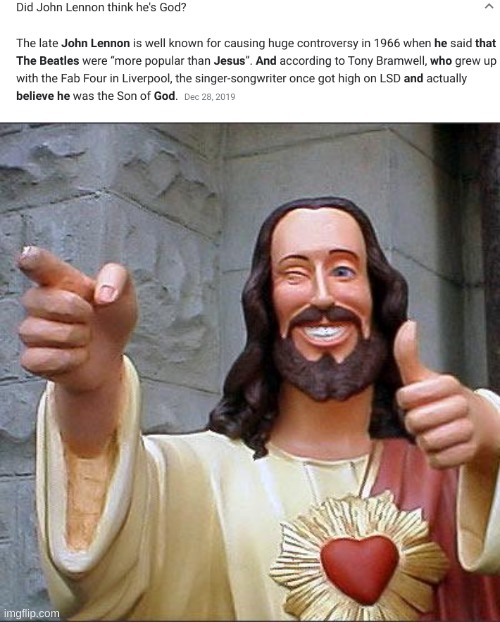 image tagged in memes,buddy christ | made w/ Imgflip meme maker