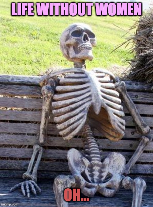 Waiting Skeleton Meme | LIFE WITHOUT WOMEN; OH... | image tagged in memes,waiting skeleton | made w/ Imgflip meme maker