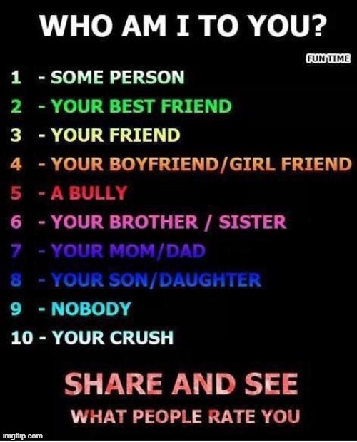 what am i to you? plz comment and share your feelings about me | made w/ Imgflip meme maker