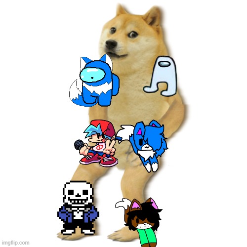 my own doge shouldr oc's best friends! lol | image tagged in doge shoulder oc | made w/ Imgflip meme maker