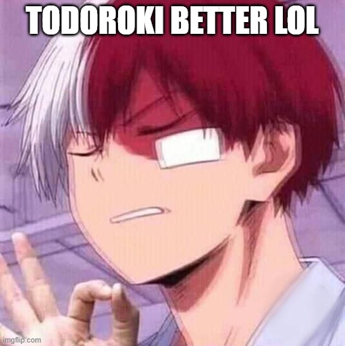 Todoroki | TODOROKI BETTER LOL | image tagged in todoroki | made w/ Imgflip meme maker