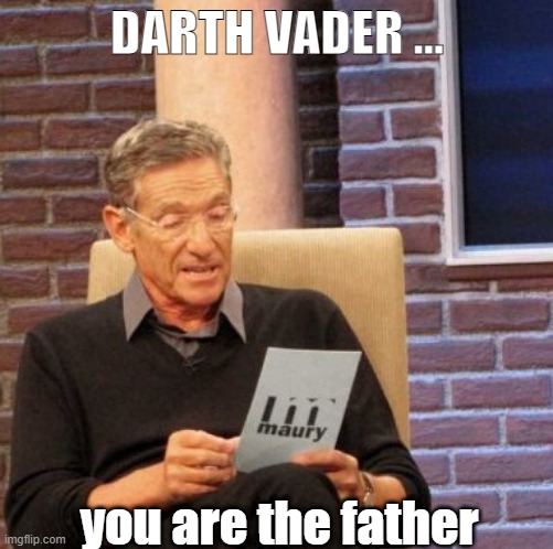 Maury Lie Detector | DARTH VADER ... you are the father | image tagged in memes,maury lie detector | made w/ Imgflip meme maker