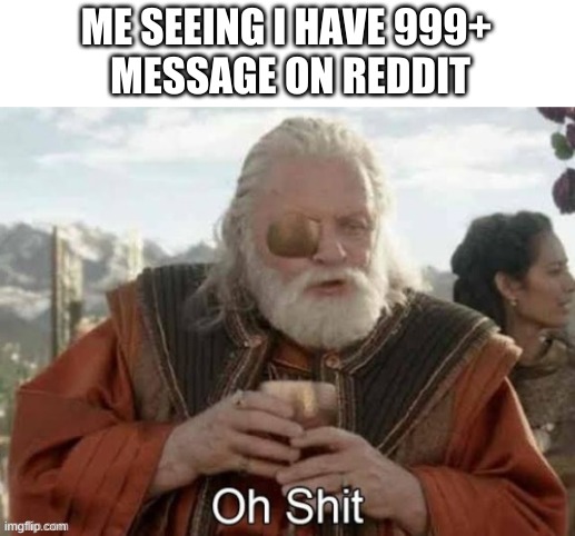 ME SEEING I HAVE 999+
 MESSAGE ON REDDIT | image tagged in memes | made w/ Imgflip meme maker