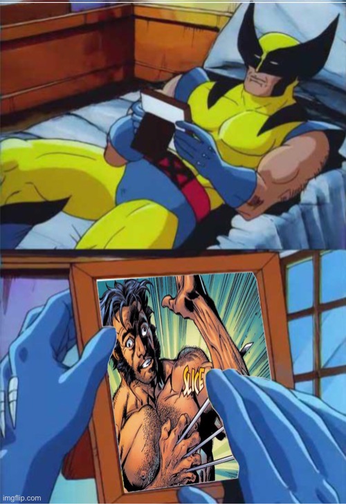 Wolverine oops | image tagged in marvel comics | made w/ Imgflip meme maker