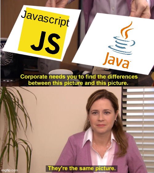 They're The Same Picture Meme | Javascript | image tagged in memes,they're the same picture | made w/ Imgflip meme maker