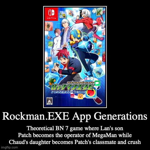 Rockmen.EXE App Generations | image tagged in demotivationals,megaman,megaman battle network | made w/ Imgflip demotivational maker